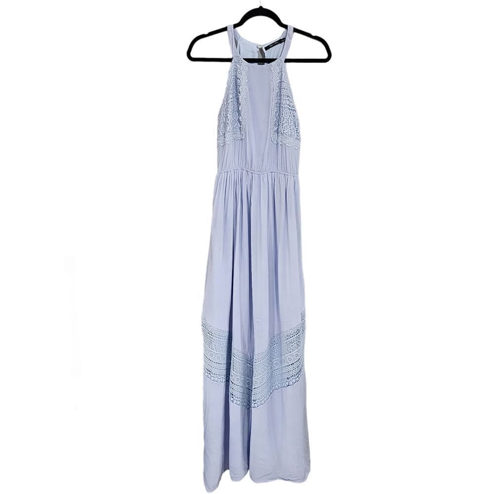Doe & Rae blue halter neck maxi dress Sz S